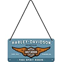 Nostalgic-Art Cartel Colgante Retro Harley-Davidson – Logo Blue – Idea de Regalo para Motociclistas- metálico- Diseño…